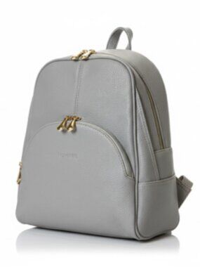 Nevenka Women's Gray Pebbled Leather Backpack